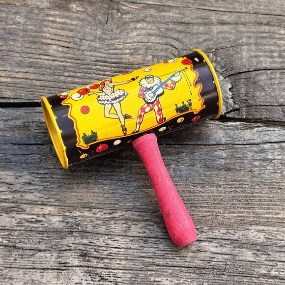 Vintage 1950's Kirchhof Tin Litho "Life of The Party" Noisemaker New Years Eve - Picture 2 of 12